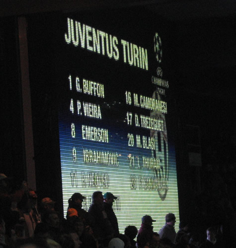 Mannschaftsaufstellung Juve